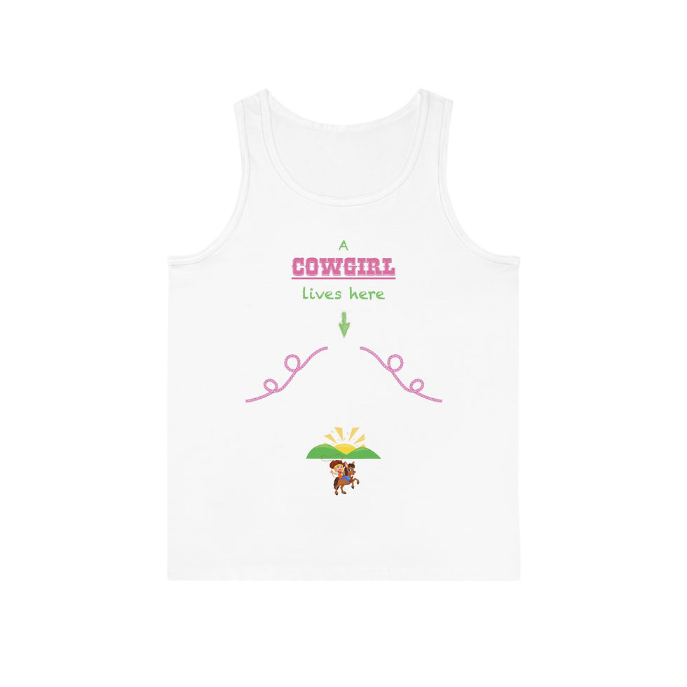 A COWGIRL LIVES HERE Pregnancy Tank Top