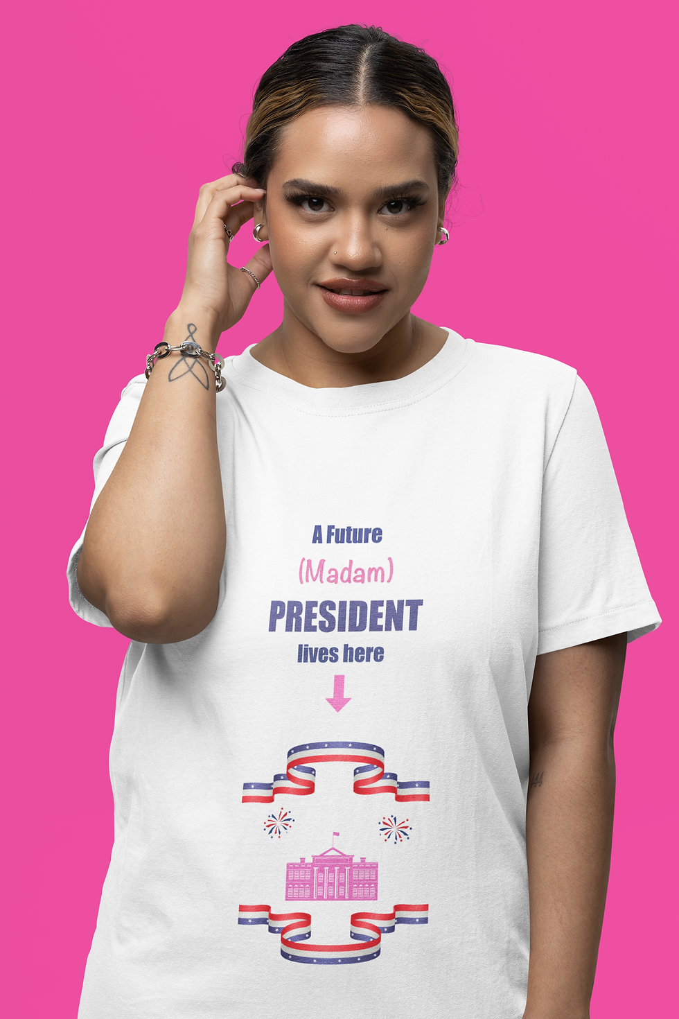 Thumbnail: A Future MADAM President LIVES HERE Pregnancy T-Shirt Dress/SleepShirt
