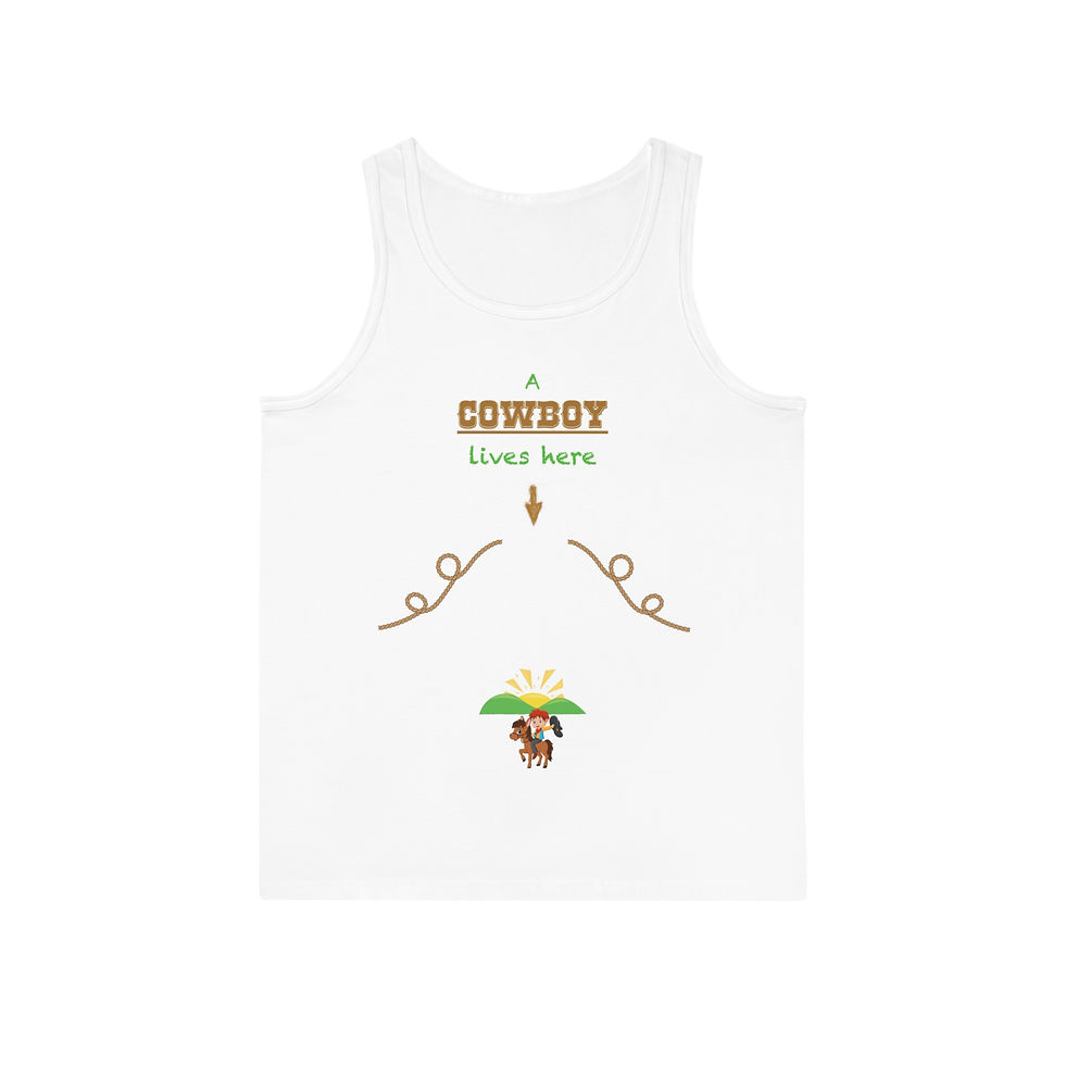 A COWBOY LIVES HERE Pregnancy Tank Top