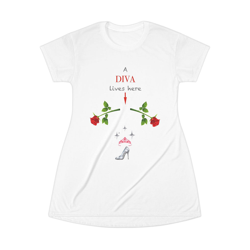 Thumbnail: A DIVA LIVES HERE Pregnancy T-Shirt Dress/SleepShirt