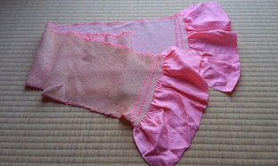 OBIAGE SHIBORI en soie 100% rose claire