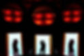 Silhouette of couple embracing, red lighting