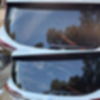 Before and after car window tint comparison.