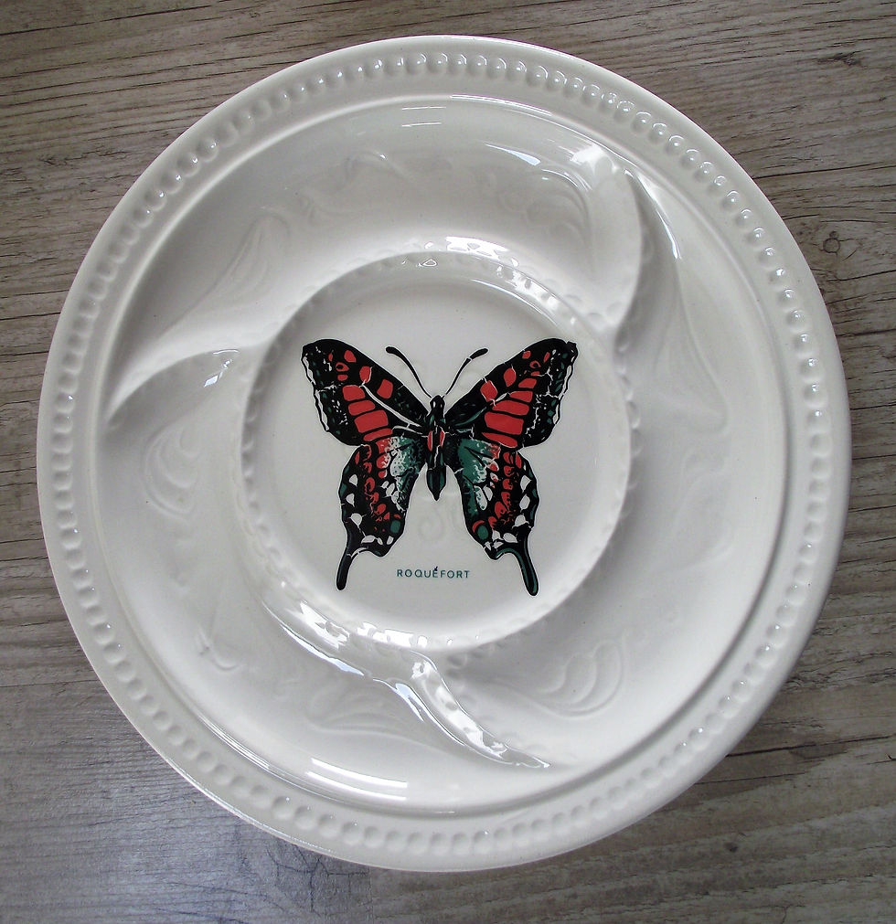 5 ASSIETTES ROQUEFORT PAPILLON