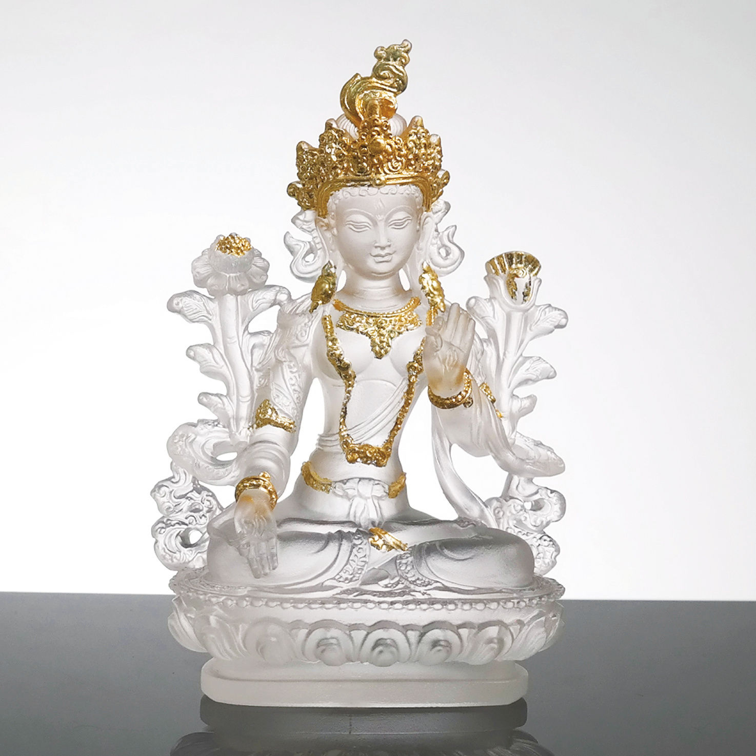 白度母 11cm (貼金)White Tara with gilded