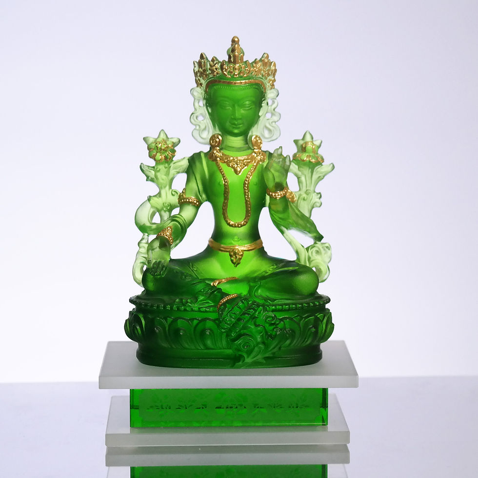 Thumbnail: 琉璃金剛座一個 /Crystal stand in Lotus
