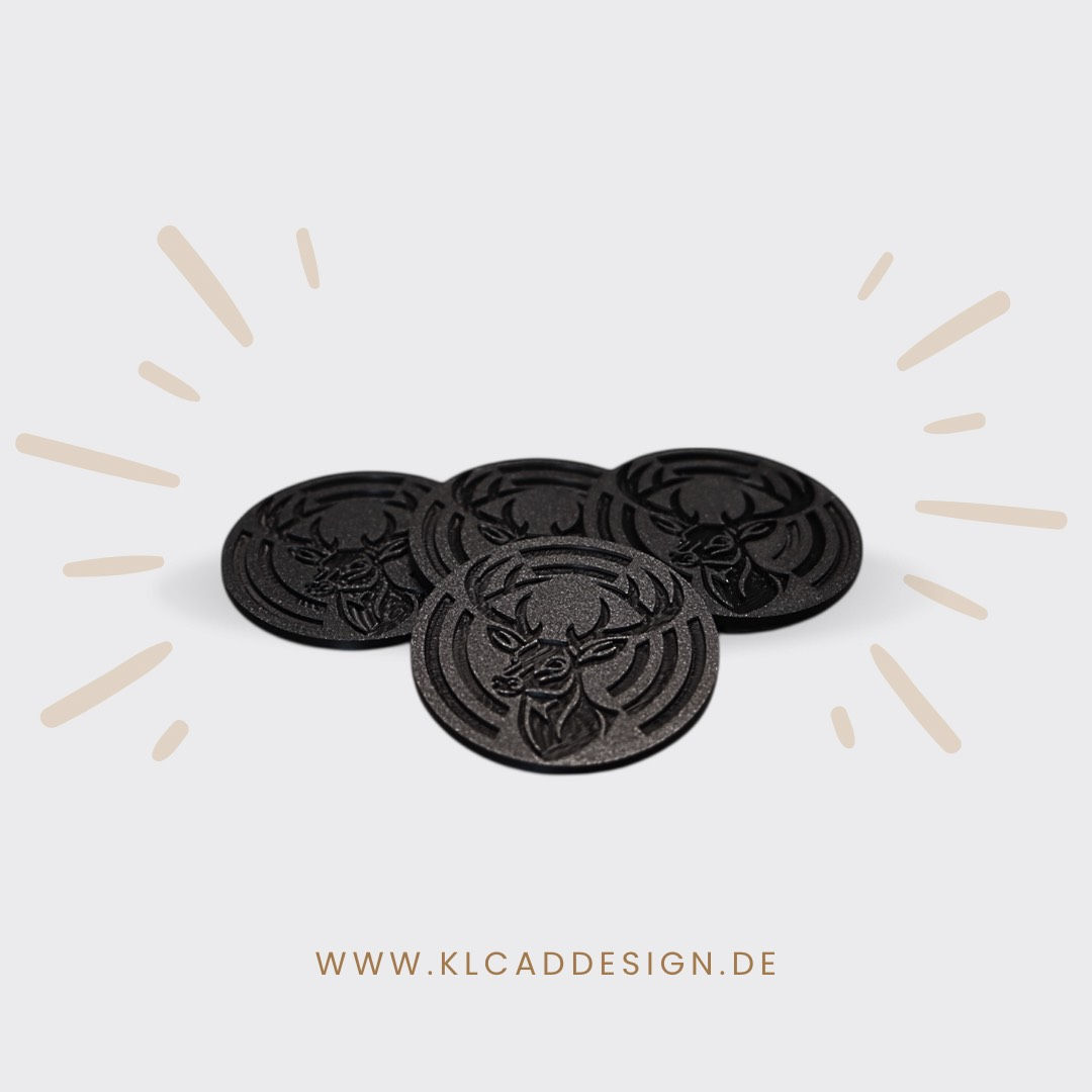 3D Druck Untersetzer im Hirschkopf Design