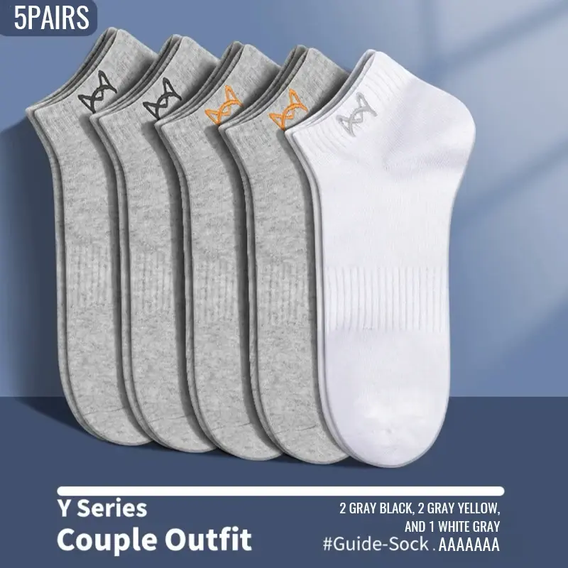Miniatura: MiiOW Pure Cotton Short Sock Men Sport Non-Slip Invisible Ankle Sock Summer Anti