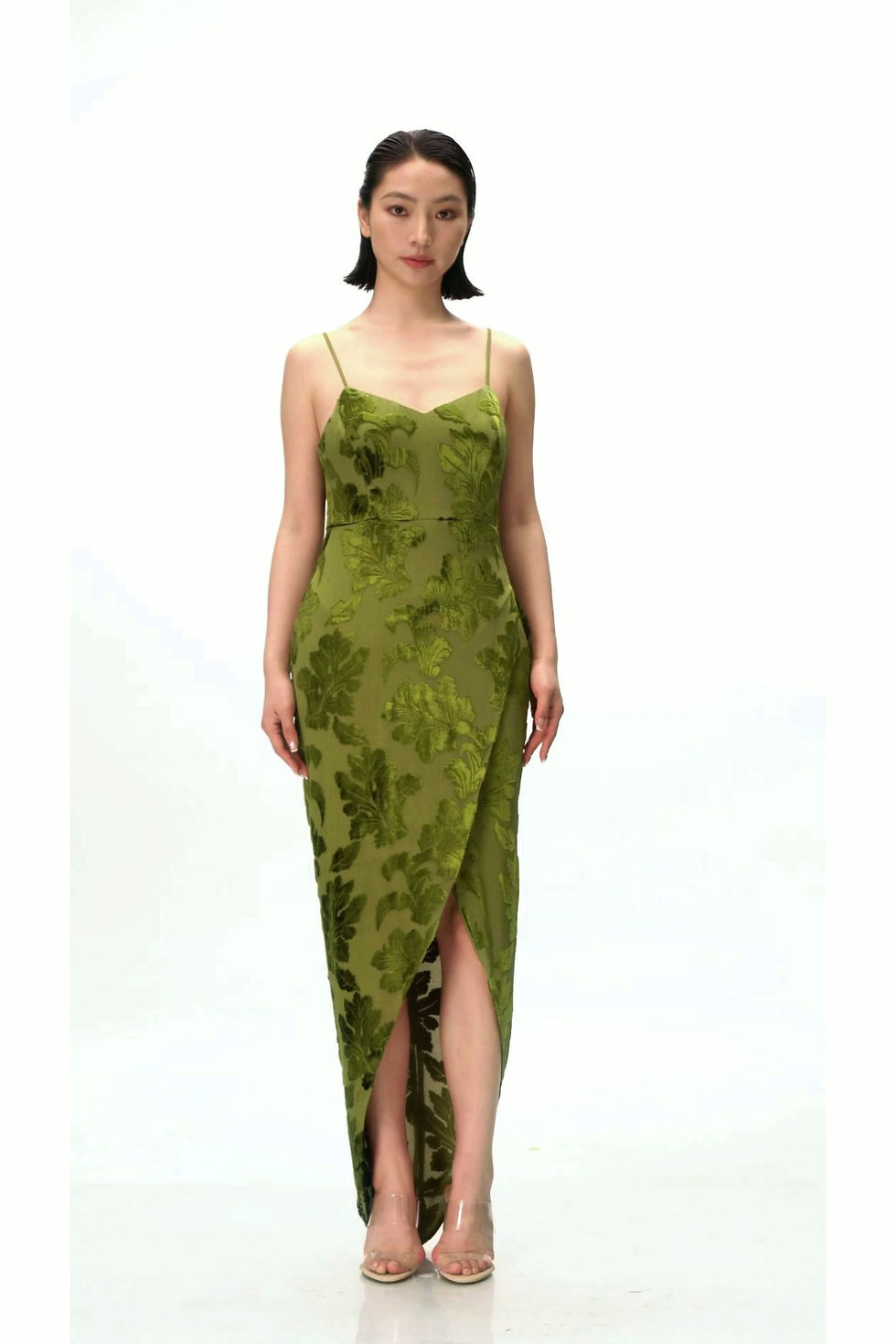 Thumbnail: Fern Devoré Front-Overlay Maxi Dress