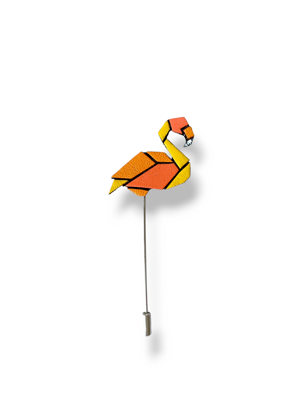 Fibule "Laurent" le flamant orange