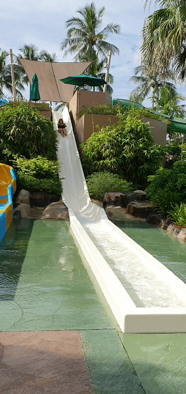 Fun on the Tanjung Aru Shangri-La Straight line water slide