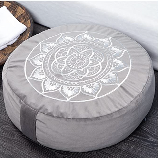 Large Velvet Meditation Pillow for Sitting on Floor, Buckwheat Meditation Cushions