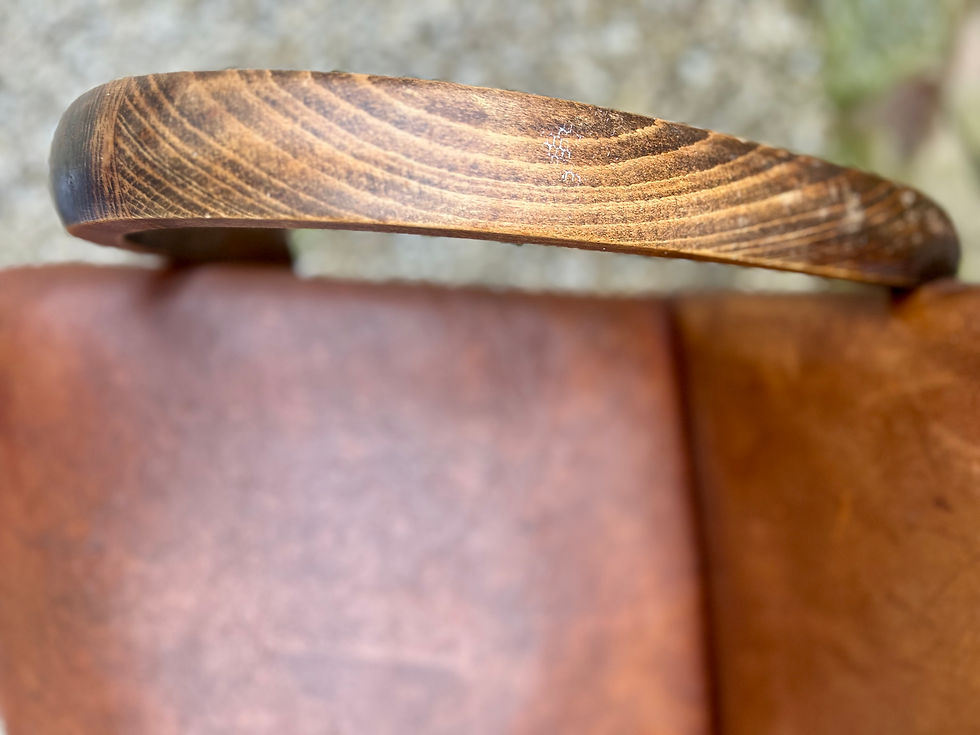 Thumbnail: French Art Deco Leather Bridge Chair