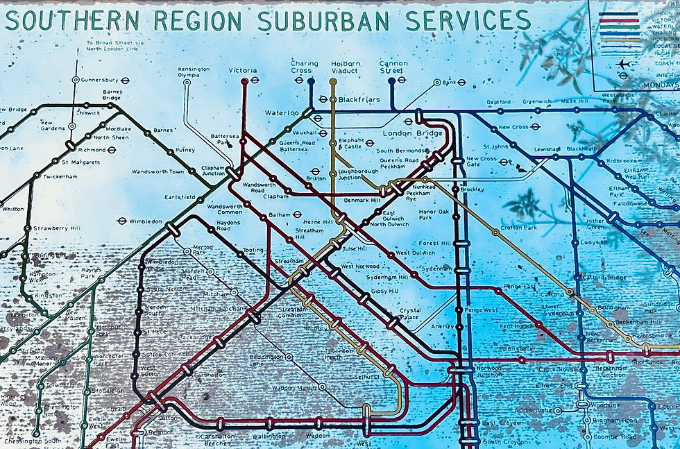 Thumbnail: Vintage Southern Region Railway Map Mirror