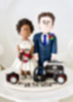 interracial wedding cake topper with African American bride and caucasian groom