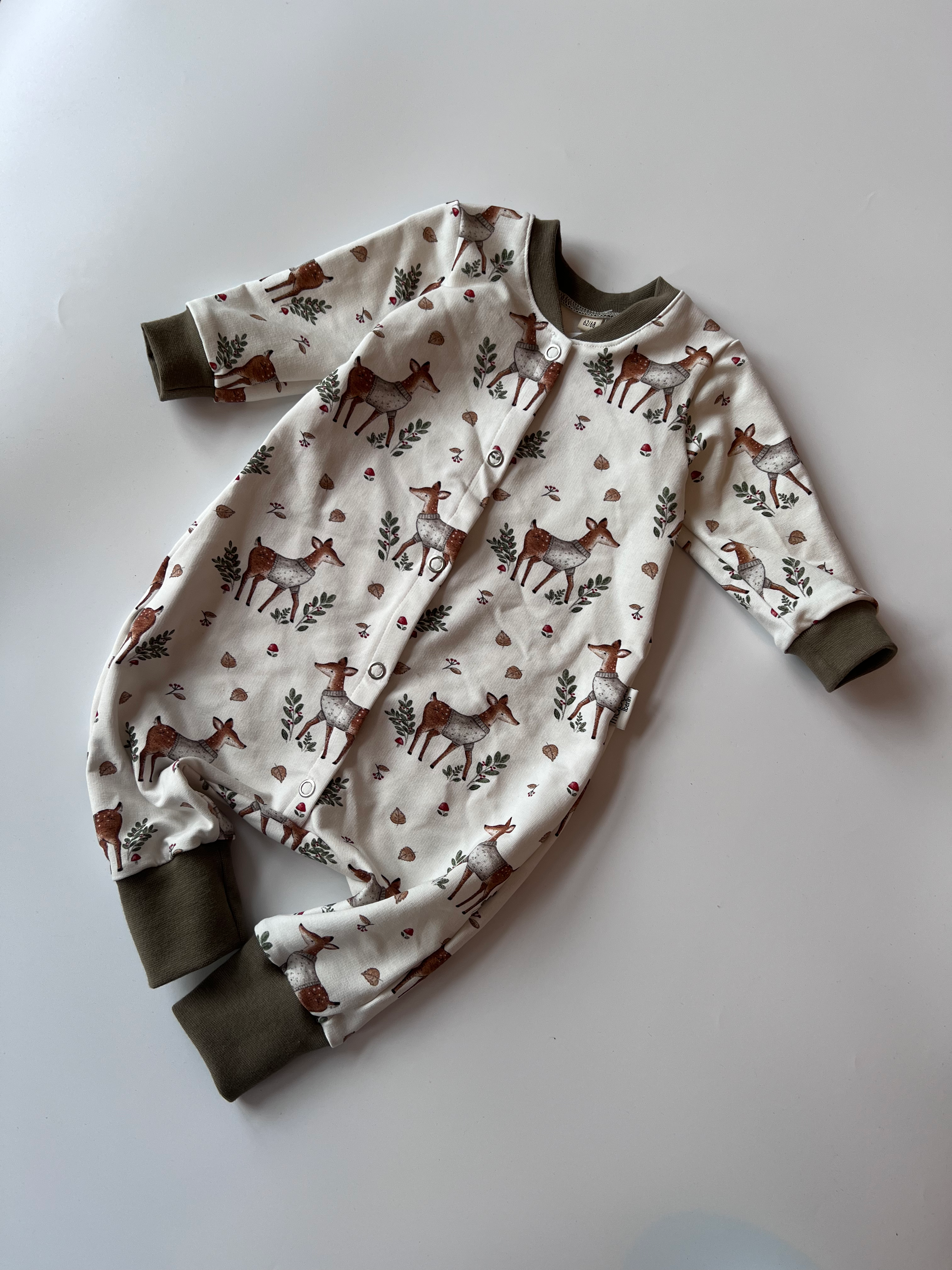 Einteiler "Rehe grau"