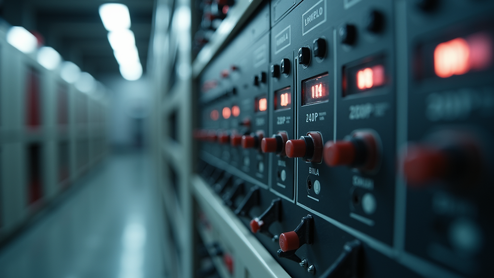 Eye-level view of an electrical panel with labelled circuits