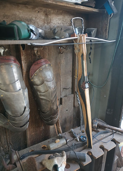 medieval crossbow being displayed