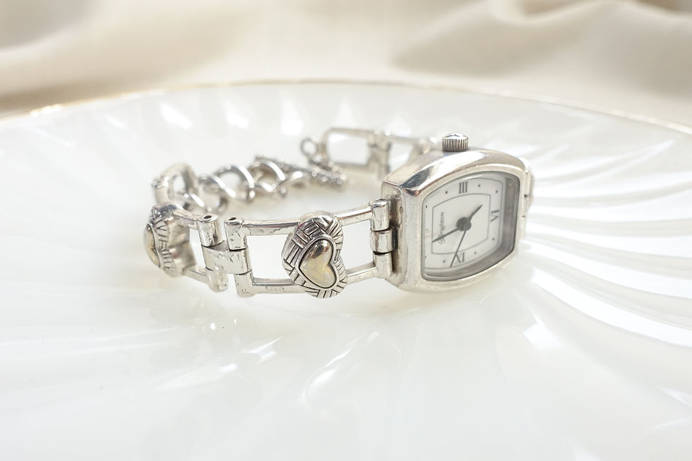 Brighton hollow out heart gold and silver watch