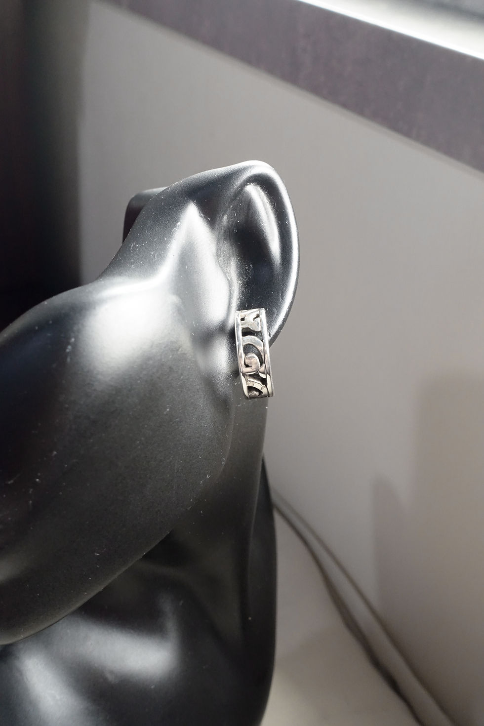Brighton semi hoop hollow out silver plated pieced earrings