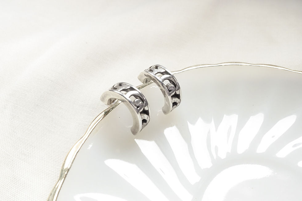 Brighton semi hoop hollow out silver plated pieced earrings