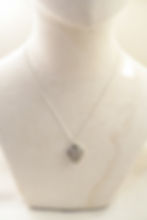 Dotted rim engraved heart pendant silver tone necklace