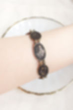 Japanese pattern oval damascene bracelet