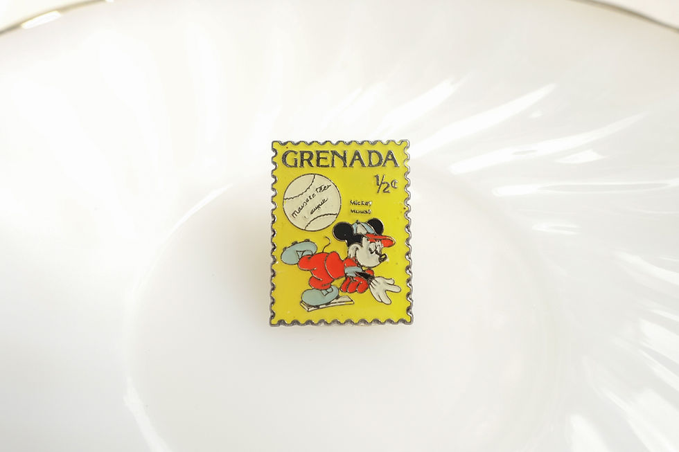 Mickey mouse baseball yellow stamp shape brooch