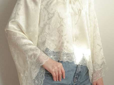 Sew Something Dreamy and Elegant: The Tahlia Silk Top Sewing Pattern with Angel Sleeves and Lace Trim