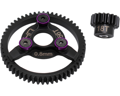 STE256 - Steel Pinion and Spur Gear Set (18t/56t 32p)(Purple
