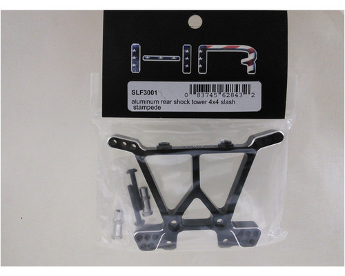 Hot Racing Aluminum Rear Shock Tower For Traxxas Slash 4x4 & Stampede - Black, SLF3001