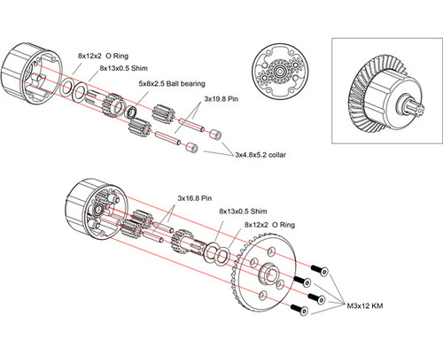 ATF9337 - Steel Helical Diff Ring/Pinion - BLX 3S 4S | Hot