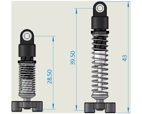 KMC43TD02 - Aluminum Oil Damper Shocks Set (4) - Kyosho Mini-Z 4X4