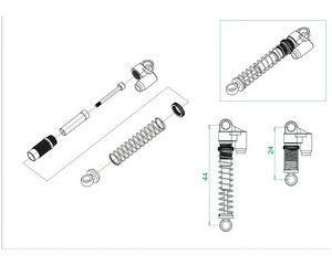 SXTF485TK04 - Conversion Threaded Tele shock Kit Scx24 | Hot Racing SXTF485TK04 - Conversion Threaded Tele shock Kit Scx24 | Hot Racing