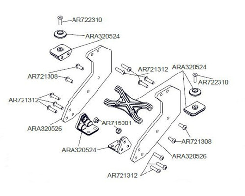 AOR40LM01 - Aluminum Lower Diffuses Wing mount 1/7 Limitless | Hot