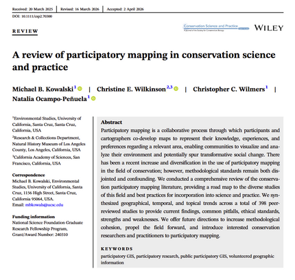 New paper by mentee on participatory mapping!