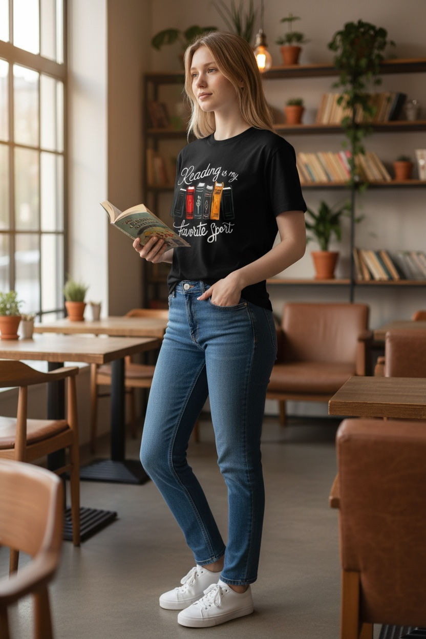 Thumbnail: Reading is my favorite sport black t-shirt