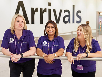 Women at arrivals in airport