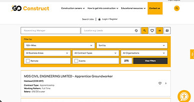 Go Construct website