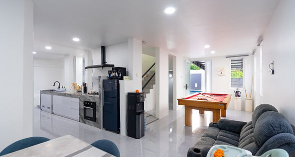 open plan kitchen in villa in bali