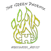 The Green Phoenix logo, representing creative expression and personal growth through art