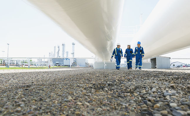 Industrial Workers Walking