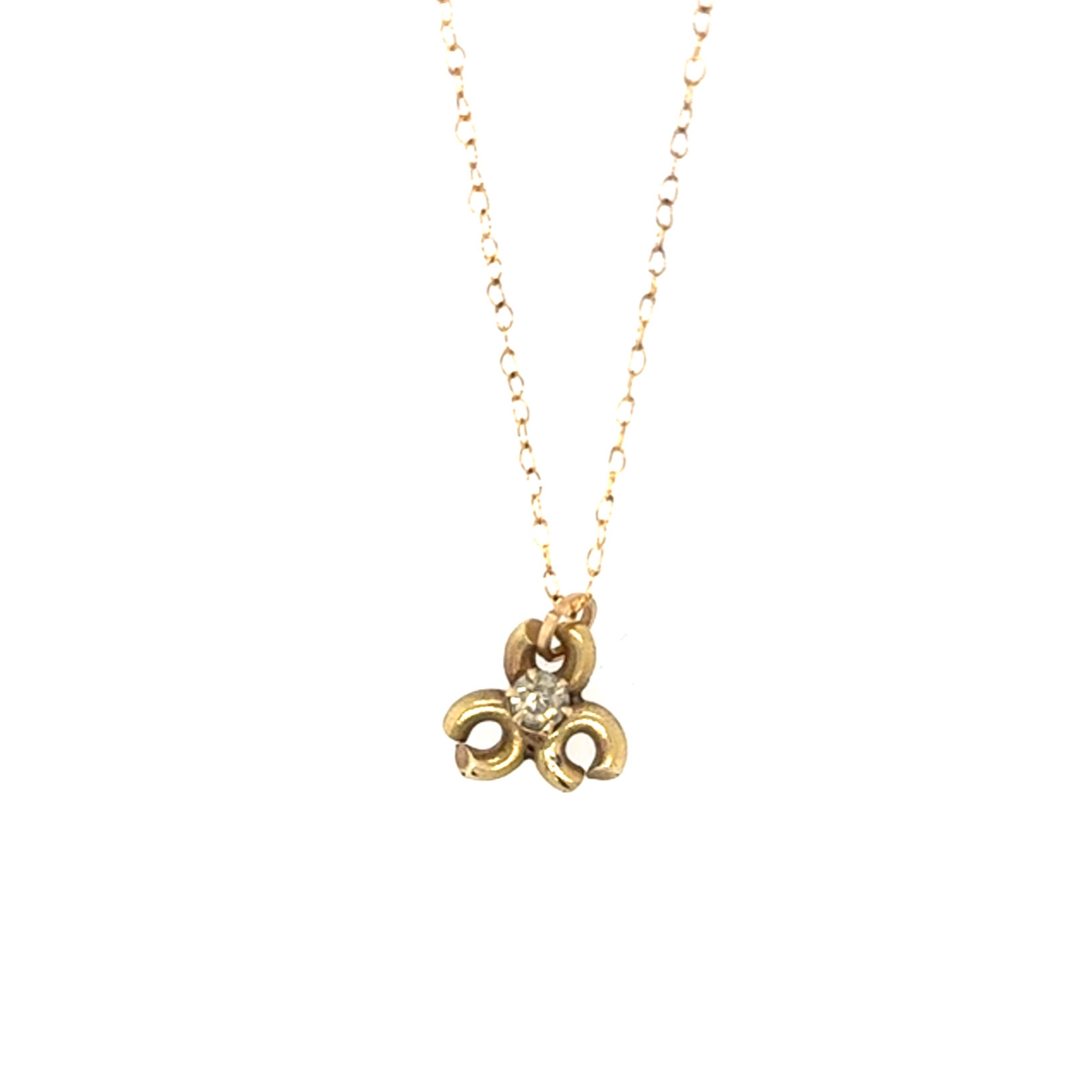 Victorian Charm Necklace with Rhinestone Center 