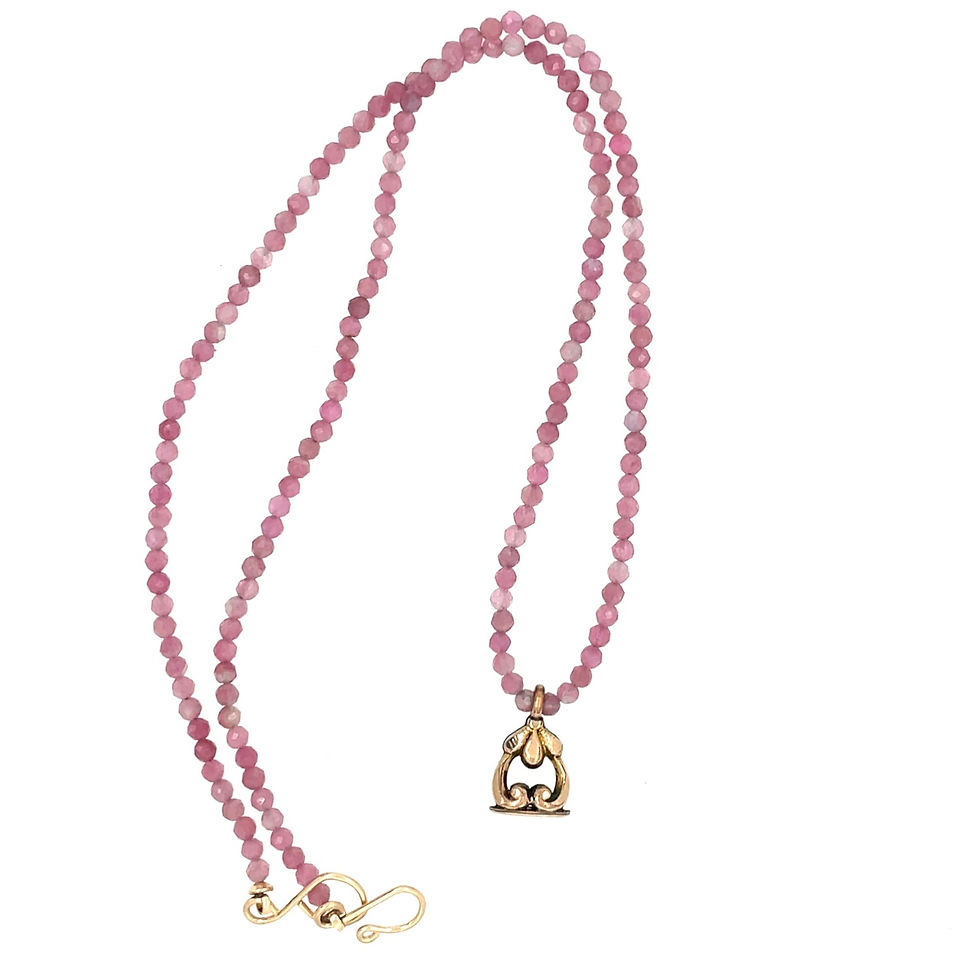 Thumbnail: Antique Seal Fob on Strung Tourmaline 