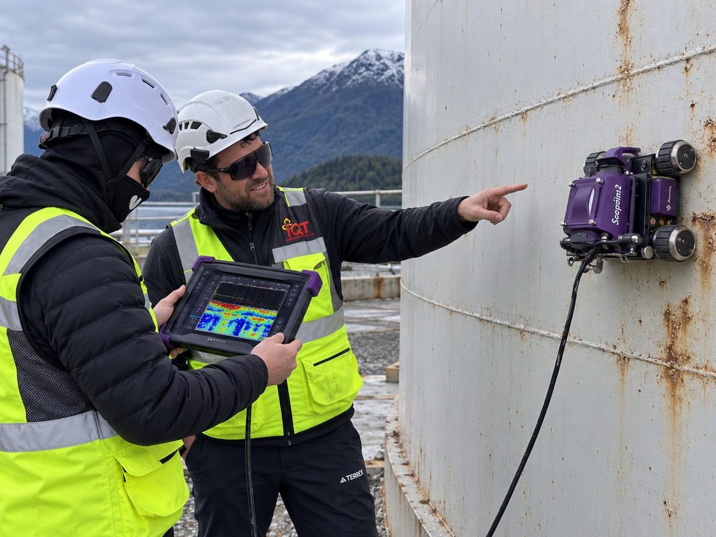 Inspector de Grupo IQT trabajando en terreno
