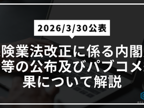 【2026/3/30公表】令和７年保険業法改正に係る内閣府令等の公布及びパブリックコメント結果について解説