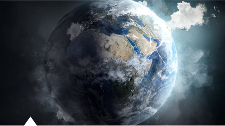 aerial photo of globe up in smoke