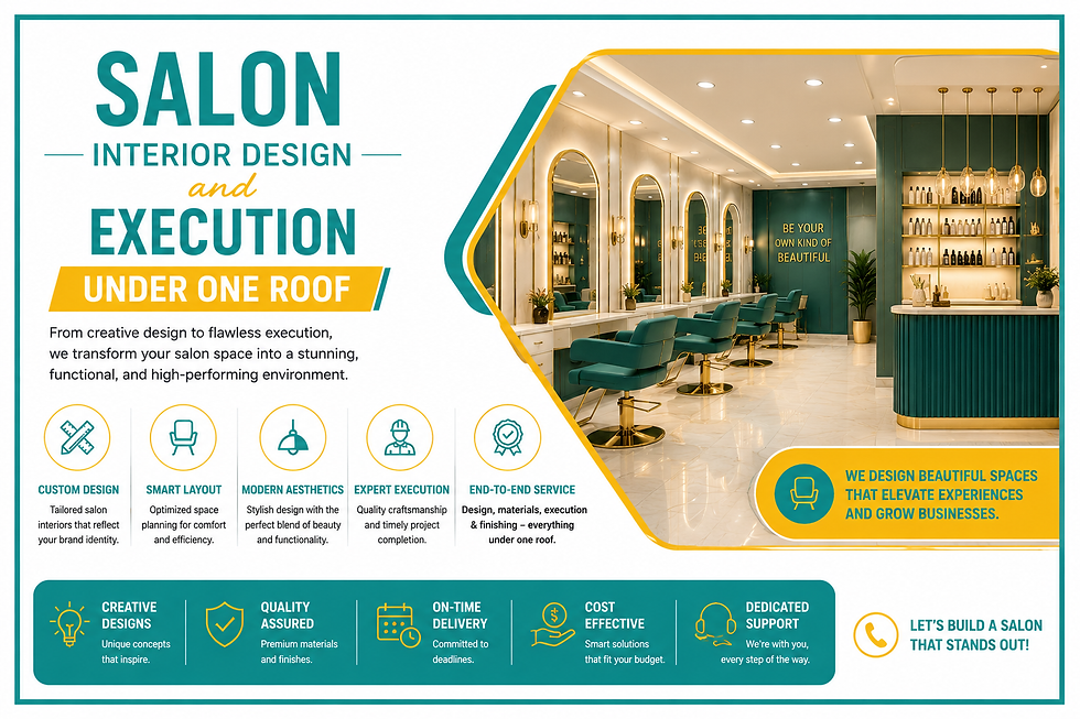 Salon Interior Design and Execution Under One Roof