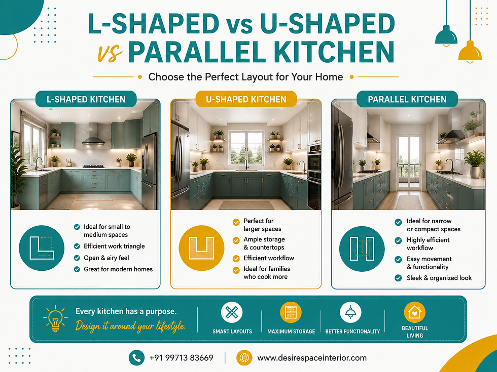 L-Shaped vs U-Shaped vs Parallel Kitchen