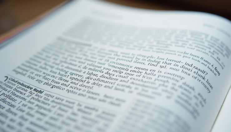 Close-up view of a printed academic paper with highlighted text